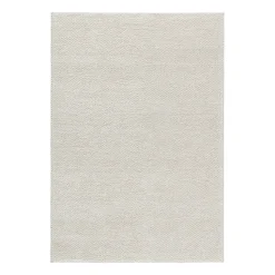 Alfombra de lana Flock blanco natural, 200x300 cm