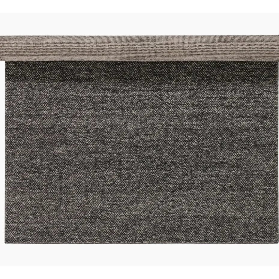 Alfombra de lana Flock gris oscuro, 200x300 cm