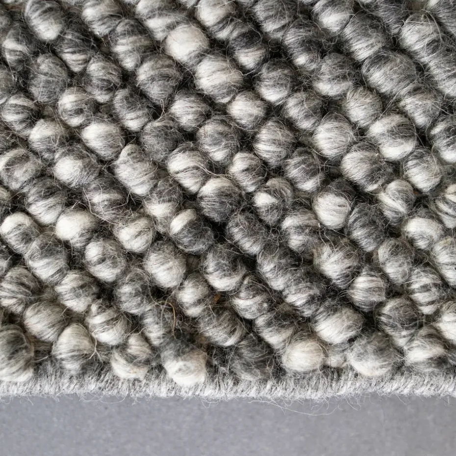 Alfombra de lana Flock gris oscuro, 200x300 cm