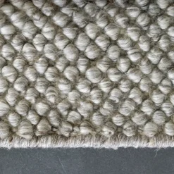 Alfombra de lana Flock gris natural, 200x300 cm
