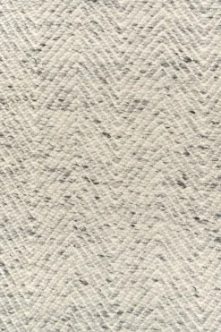 Alfombra de lana Furrow blanco natural/gris, 80x240 cm