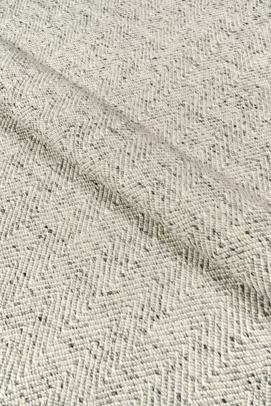 Alfombra de lana Furrow blanco natural/gris, 80x240 cm