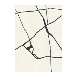 Alfombra de lana Gute, Black and white 250x350 cm