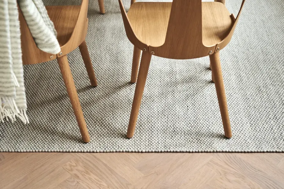 Alfombra de lana Lea blanco natural, 170x240 cm