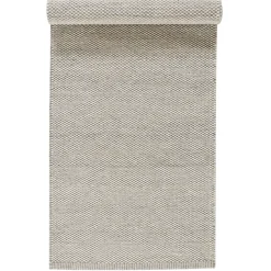 Alfombra de lana Lea blanco natural, 80x240 cm