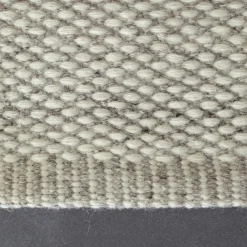 Alfombra de lana Lea blanco natural, 80x240 cm
