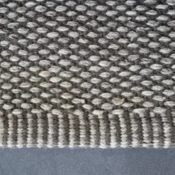 Alfombra de lana Lea gris natural, 80x240 cm