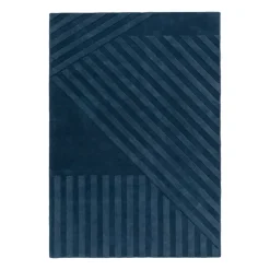 Alfombra de lana Levels stripes azul, 170x240 cm