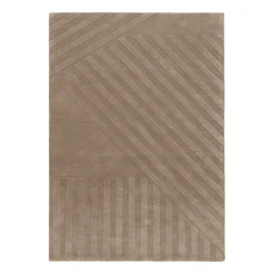 Alfombra de lana Levels stripes topo, 170x240 cm