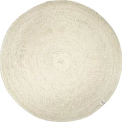 Alfombra de lana Merino redonda Ø160 cm, blanco