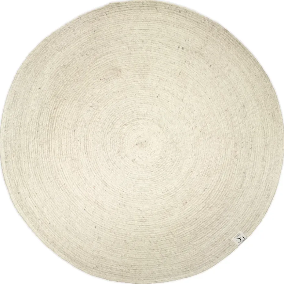 Alfombra de lana Merino redonda Ø160 cm, blanco