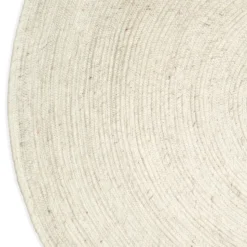 Alfombra de lana Merino redonda Ø160 cm, blanco