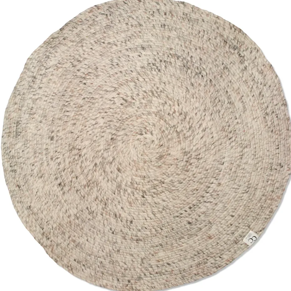 Alfombra de lana Merino redonda Ø160 cm, Beige