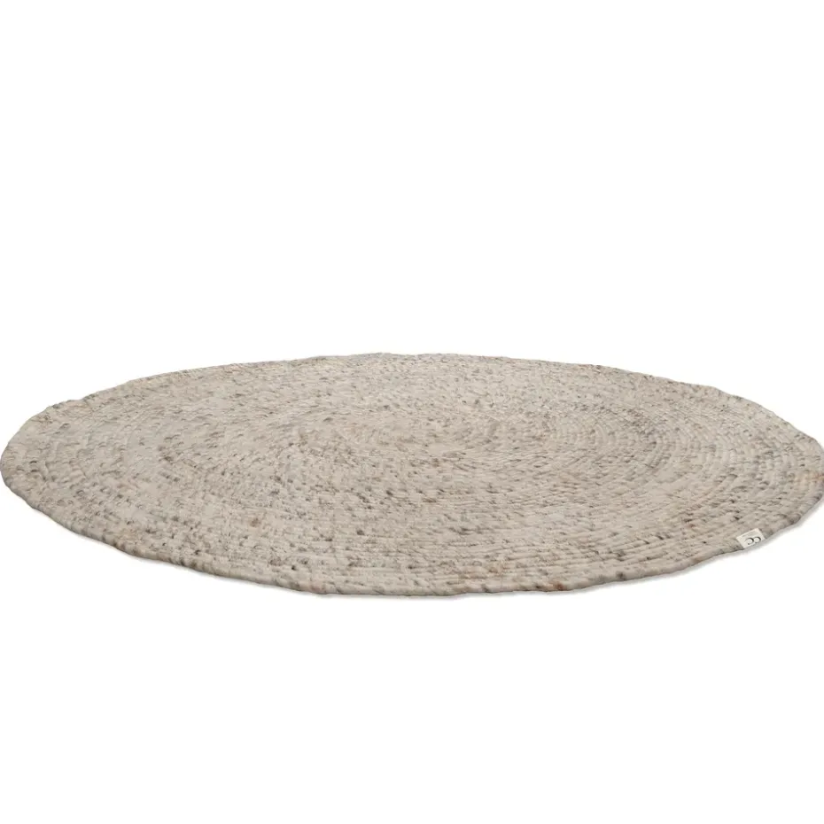 Alfombra de lana Merino redonda Ø160 cm, Beige
