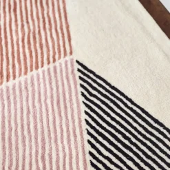 Alfombra de lana Rectangles rosa, 170x240 cm