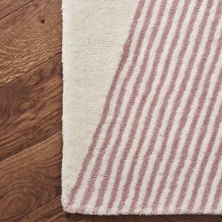 Alfombra de lana Rectangles rosa, 200x300 cm