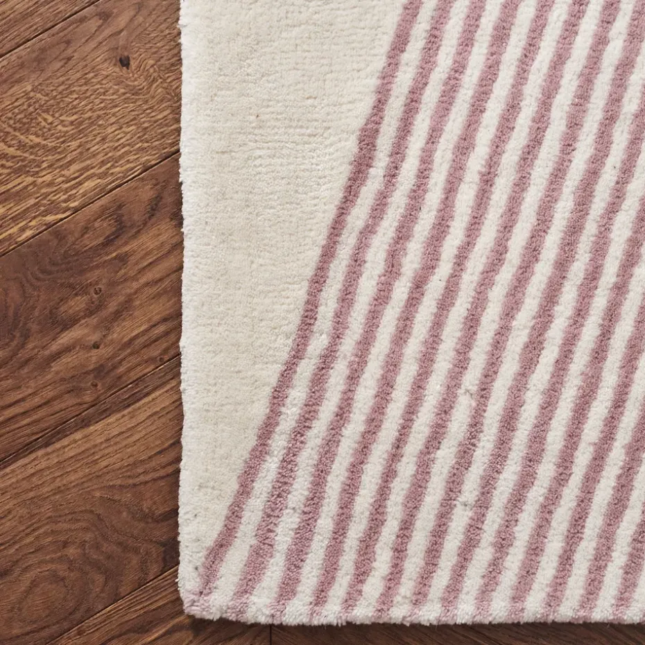 Alfombra de lana Rectangles rosa, 200x300 cm