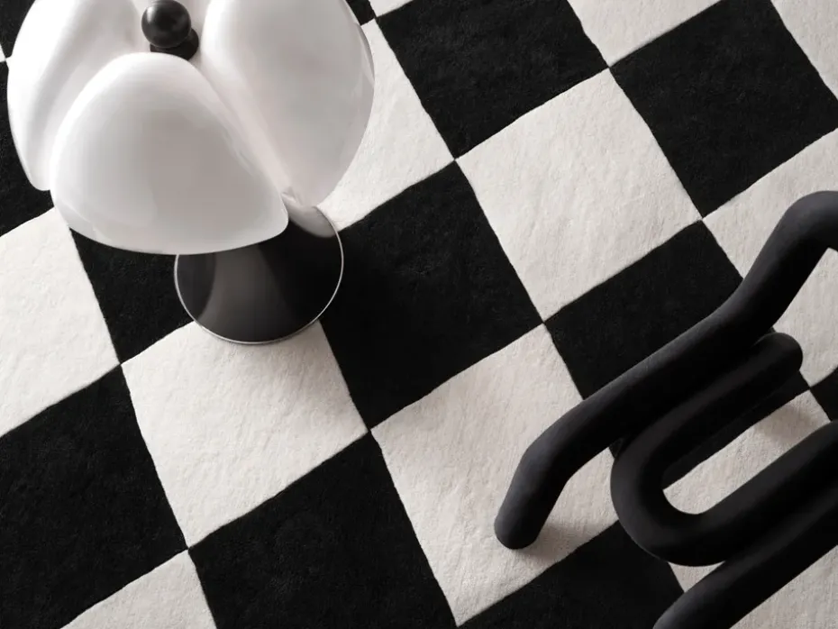 Alfombra de lana Tenman 200x300 cm, Black-white