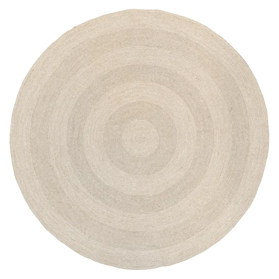 Alfombra de yute Ella Ø150 cm, blanco-natural