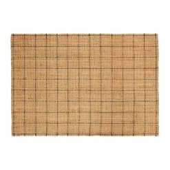 Alfombra de yute Freja a cuadros 160x230 cm, Natural-dark grey
