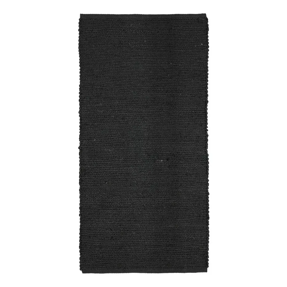 Alfombra de yute Merida negro, 70x140 cm