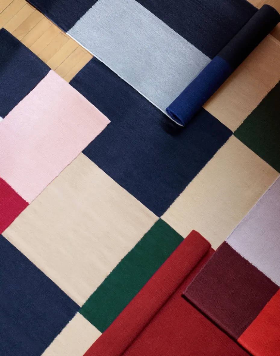 Alfombra Ethan Cook Flat Works 170x240 cm, Peach green check