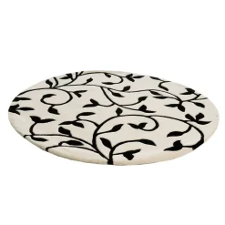 Alfombra Grow blanco-negro redonda, Ø 180 cm