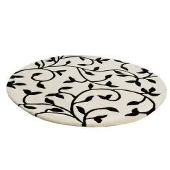 Alfombra Grow blanco-negro redonda, Ø 140 cm