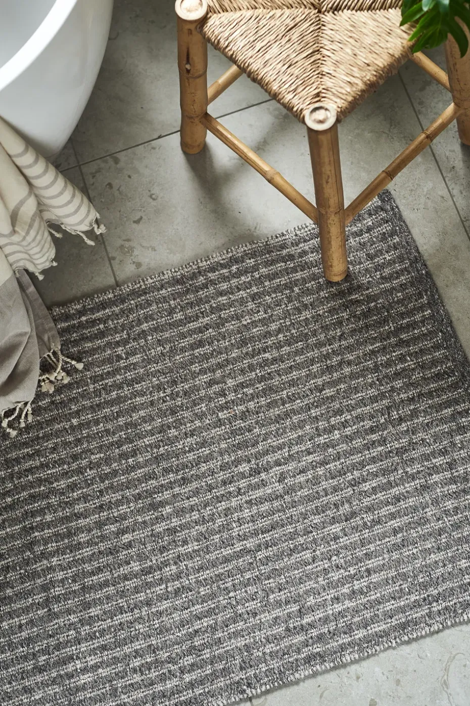Alfombra Harvest gris oscuro, 70x150cm