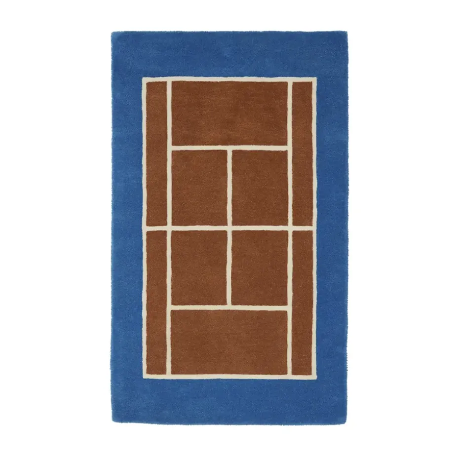 Alfombra Tennis, Caramel-Optic blue, 88x150 cm