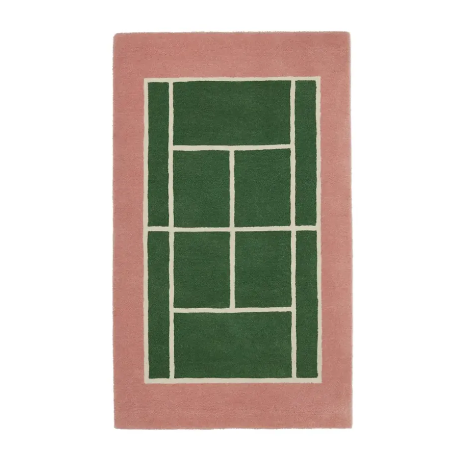 Alfombra Tennis, Green-rose, 88x150 cm