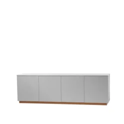 Aparador Beam, Gris claro, base de roble aceitado