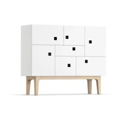 Aparador Peep C1, Blanco, roble pigmentado blanco