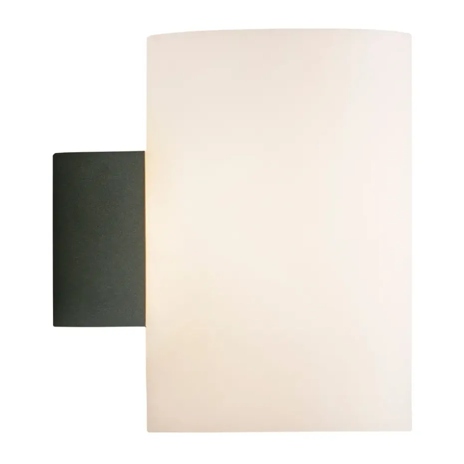 Aplique de pared Evoke L, Antracita-vidrio opalino