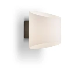 Aplique de pared oval Evoke, Antracita-vidrio opalino
