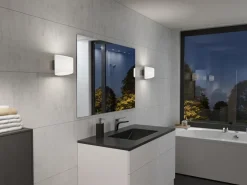 Aplique de pared oval Evoke, Antracita-vidrio opalino