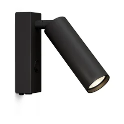 Aplique de pared Pipeline, Negro mate