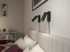 Aplique de pared Pipeline, Negro mate