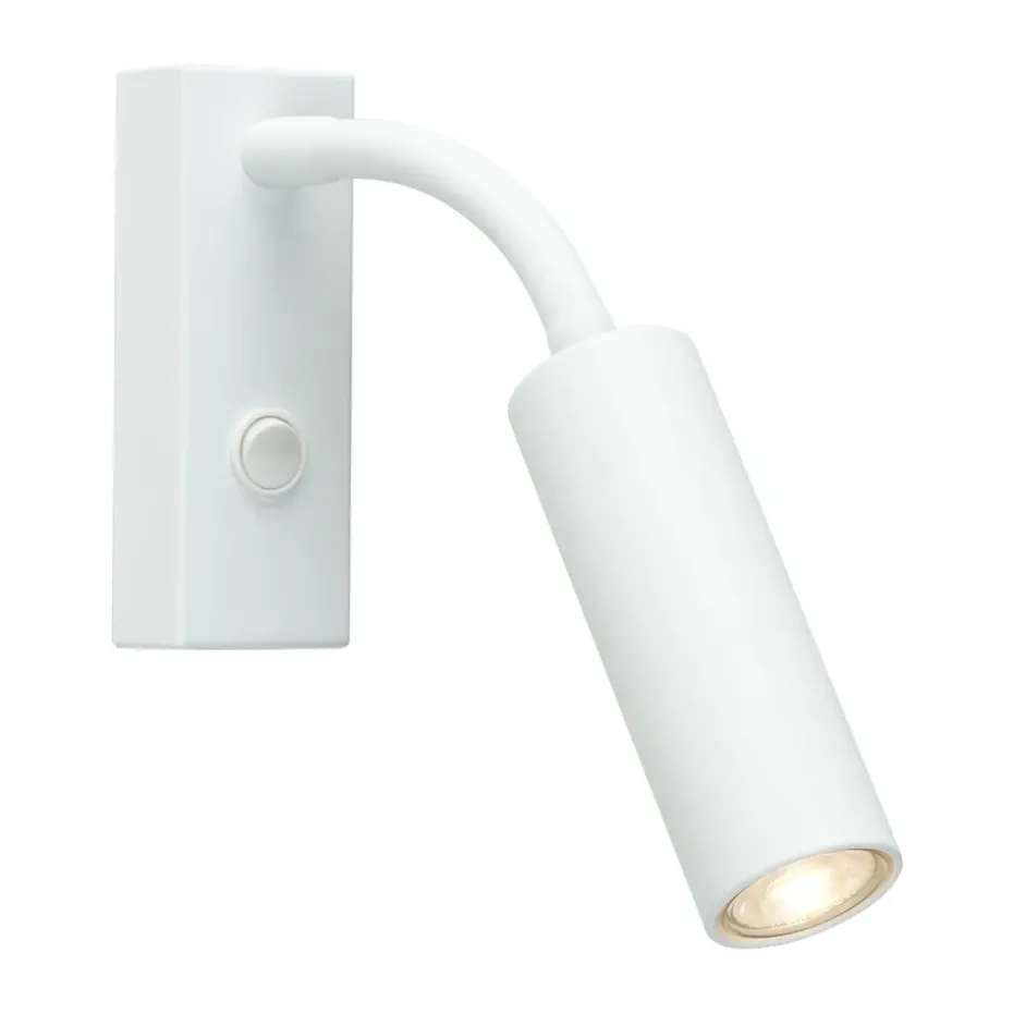 Aplique de pared Pipeline, Blanco mate, flex