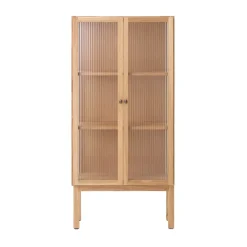 Armario con puertas de vidrio Curiosity 143 cm, Oak