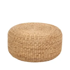 Asiento puf Lily Ø59 cm, Natural, jacinto de agua, redondo