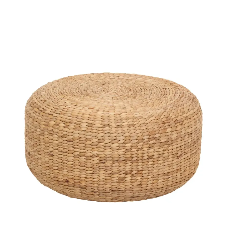 Asiento puf Lily Ø59 cm, Natural, jacinto de agua, redondo