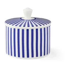 Azucarero con tapa Steccato 29 cl, Azul-blanco