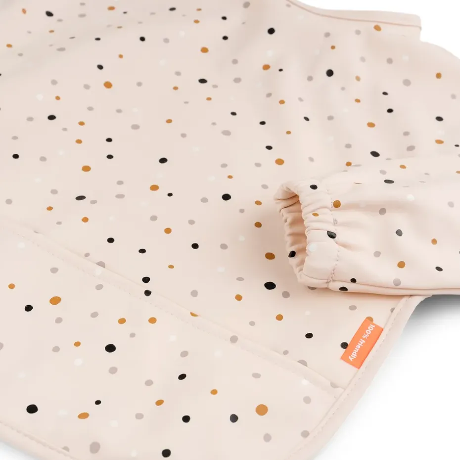 Babero con mangas Happy Dots, Powder