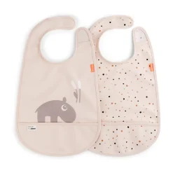 Baberos con velcro Ozzo 2-pack, Powder