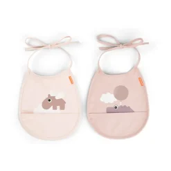 Baberos Happy Clouds Tiny 2-pack, Powder