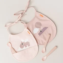 Baberos Happy Clouds Tiny 2-pack, Powder
