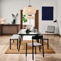 Banco Betty TK5, Oak, asiento de banda de lino trenzada