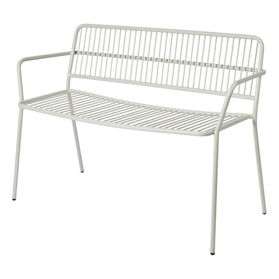 Banco con reposabrazos Eden, Beige grey