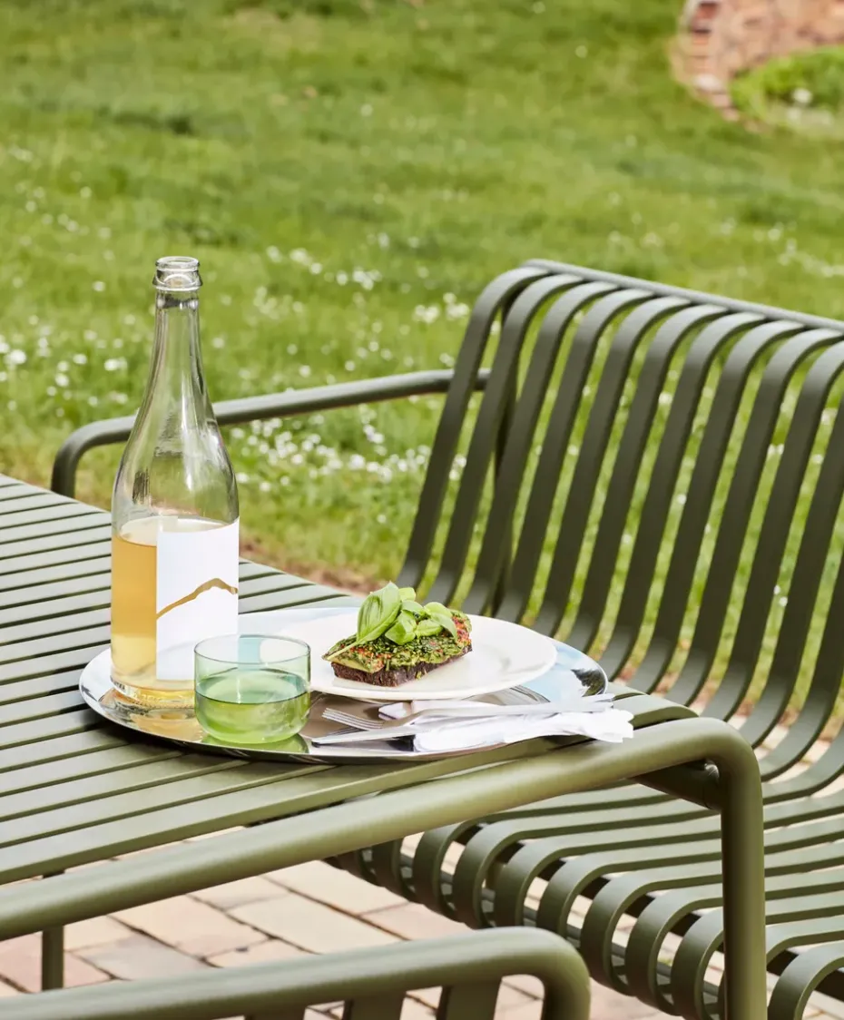 Banco con reposabrazos Palissade Dining, Olive